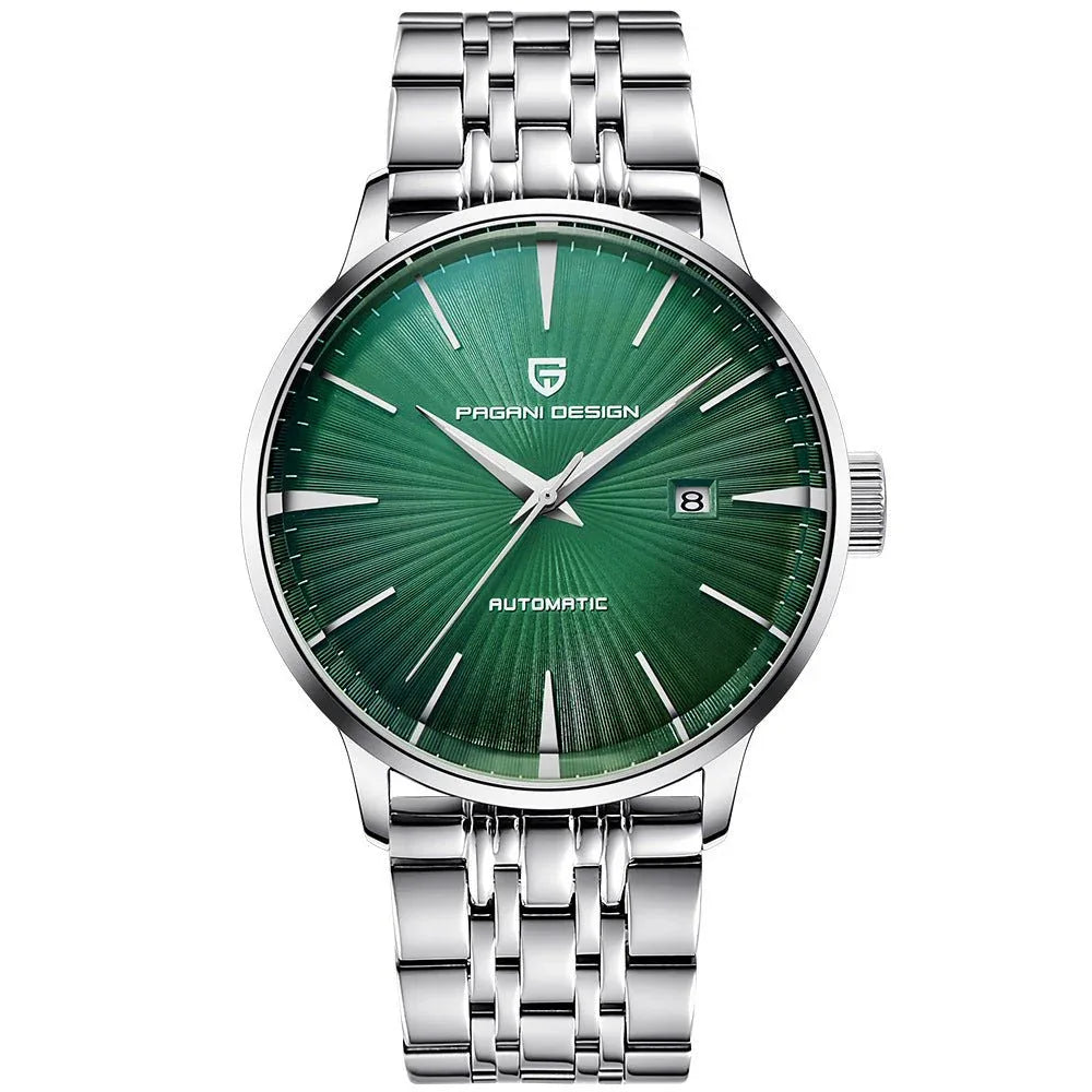 Automatic Mechanical Waterproof Men's Watch With Leather Strap