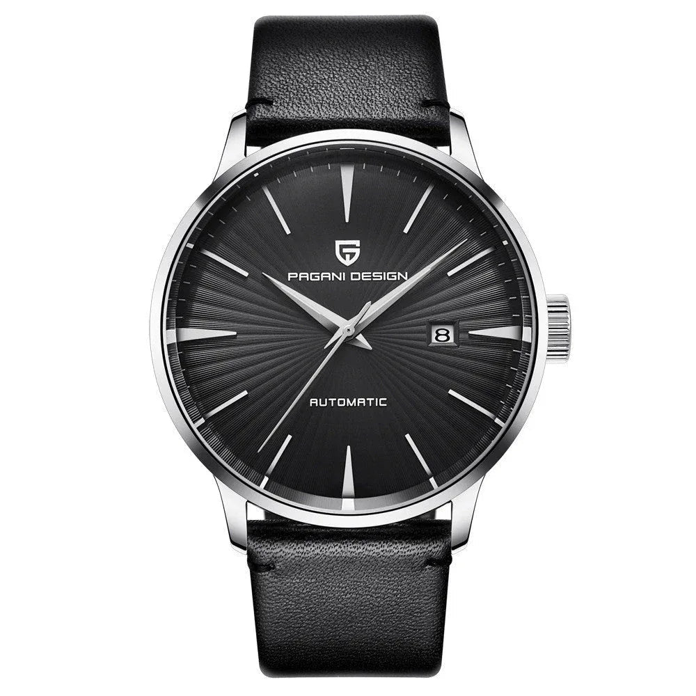 Automatic Mechanical Waterproof Men's Watch With Leather Strap