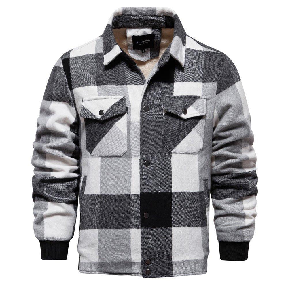 Autumn And Winter Men's Jacket Casual Plaid Coat