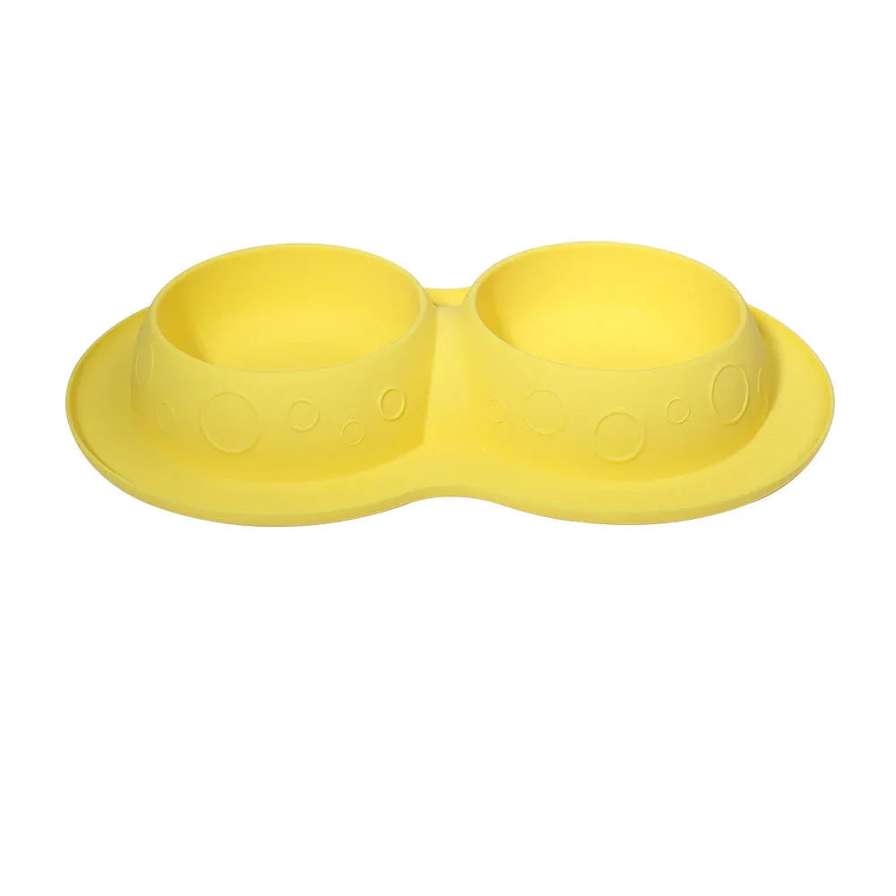 Pet Supplies Non Slip Waterproof Silicone Water Food 2 In 1 Double Mat Pad Pet Dog Cat Bowls
