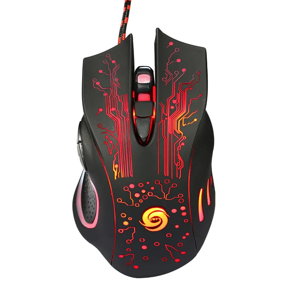 USB Wired 5500DPI Ergonomic Gaming Mouse With Colorful LED Lights For PC Laptop