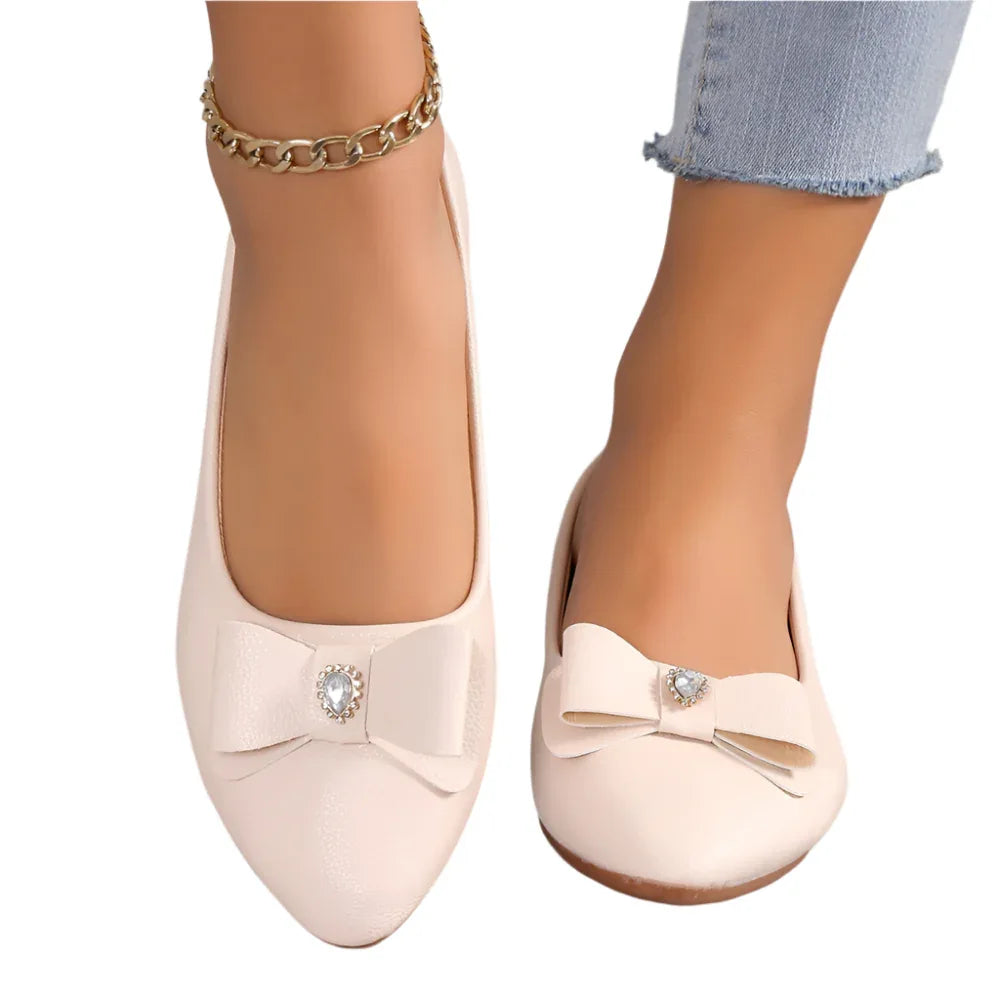 Bowknot Flat Shoes Fashion Casual Pointed Toe Loafers For Women Summer Lazy Shoes