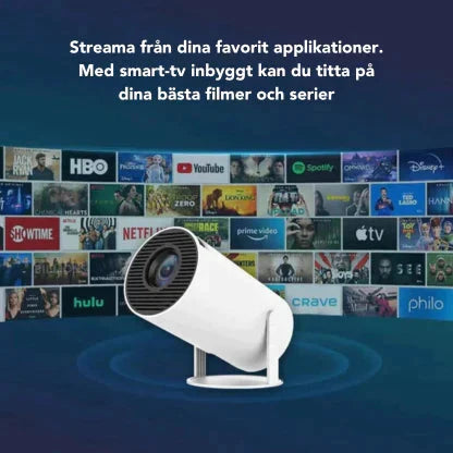 Bärbar 4k WIFI-projektor med Android 10, iOS kompatibel