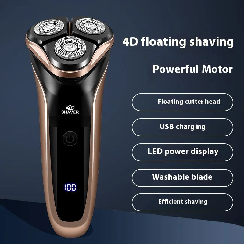 Three Cutter Head Double Ring Floating Men's Shaver