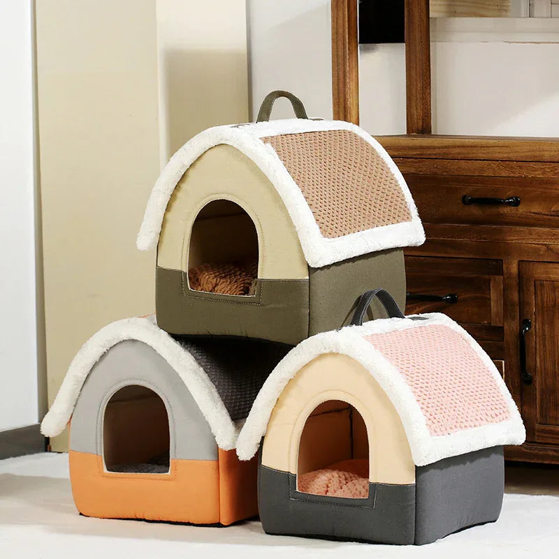 Foldable Pet Cat Dog House Kennel Sofa Bed Mat For Small And Medium Dogs, Cats, And Other Pets of Similar Size