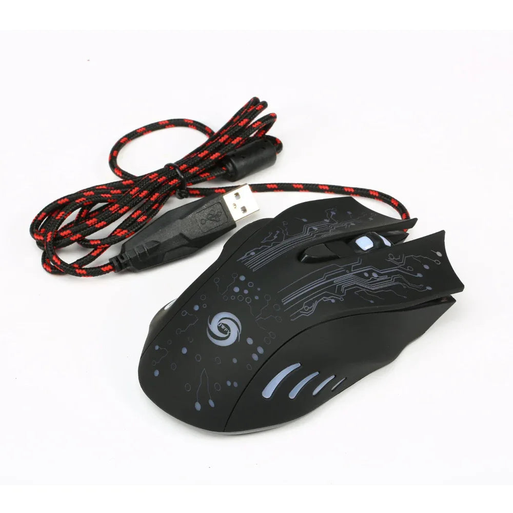 USB Wired 5500DPI Ergonomic Gaming Mouse With Colorful LED Lights For PC Laptop