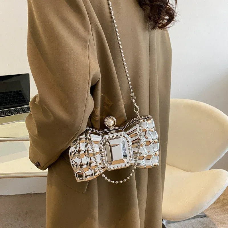 Bow Tie Shaped Chain Handbag For Women