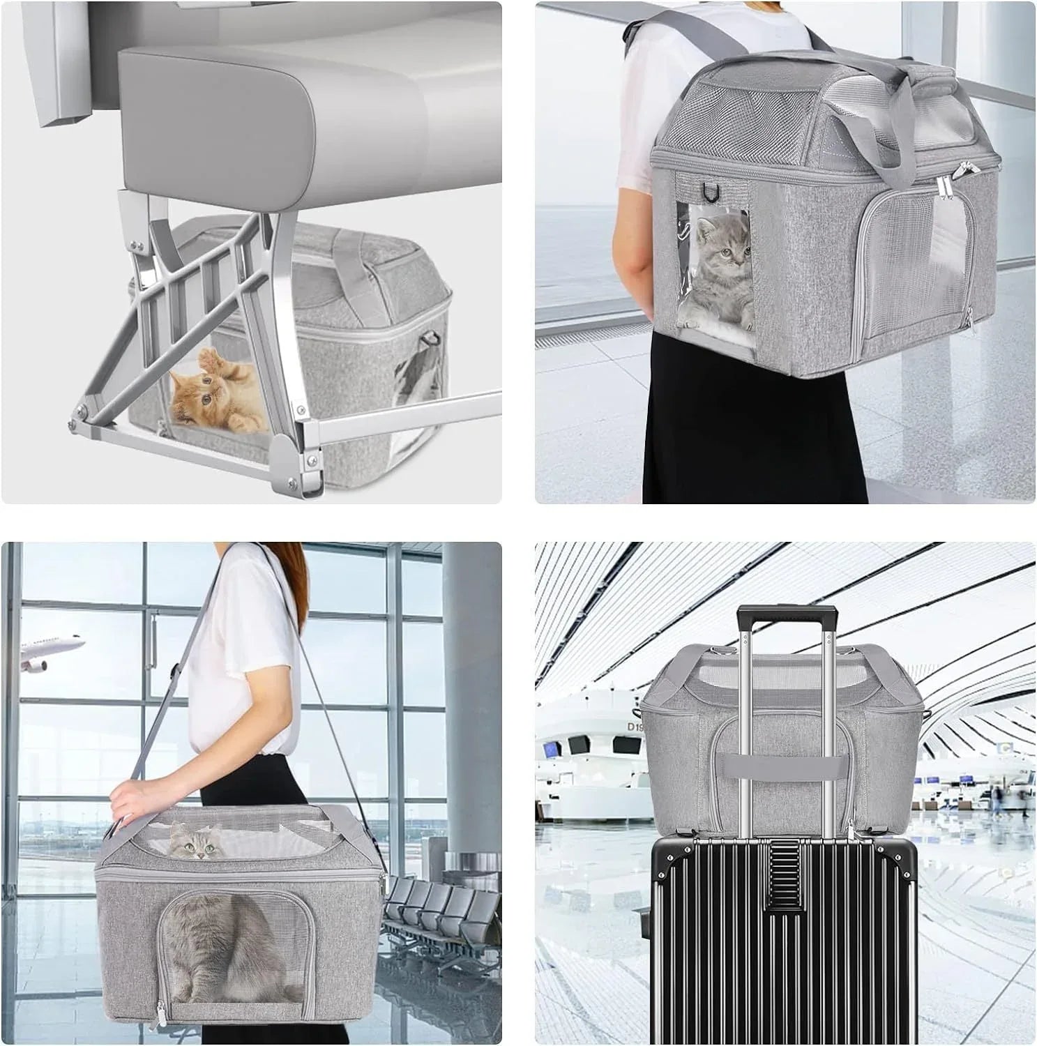 Breathable Transparent Carrier Backpack Handbag Shoulder Bag In One For Cats Dogs Pets