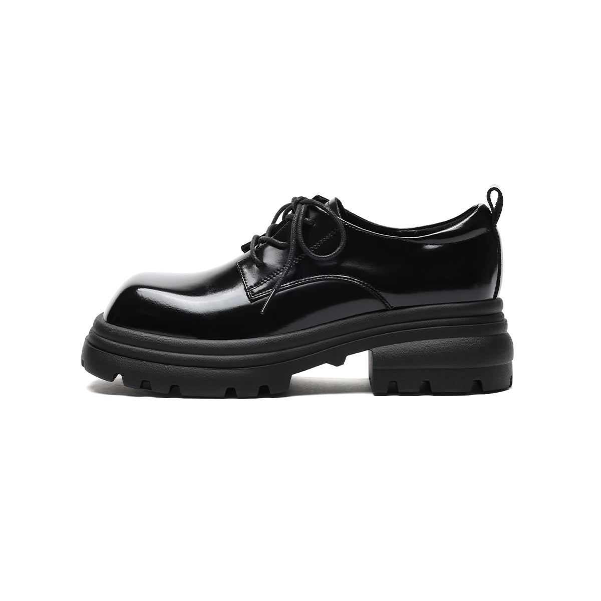 British Thick-Sole Derby Leather Lace Ups-0
