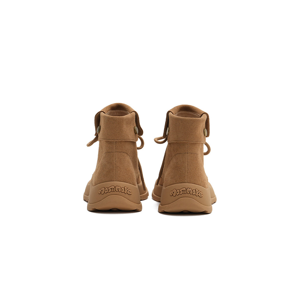 Brown Suede Leather Motorcycle Boots-2