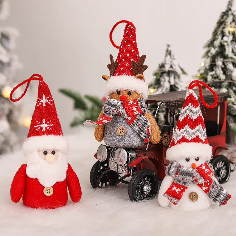Decorative Creative Cartoon Old Snowman  Sants Reindeer Glowing Christmas Dolls