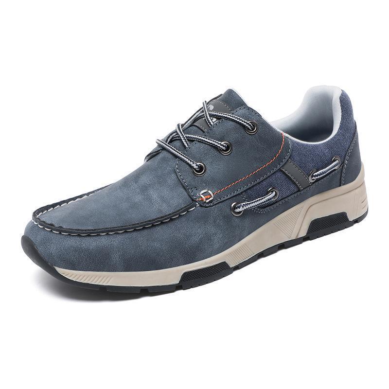 Leather Breathable Sneakers Men's Plus Size Casual Commuter Shoes