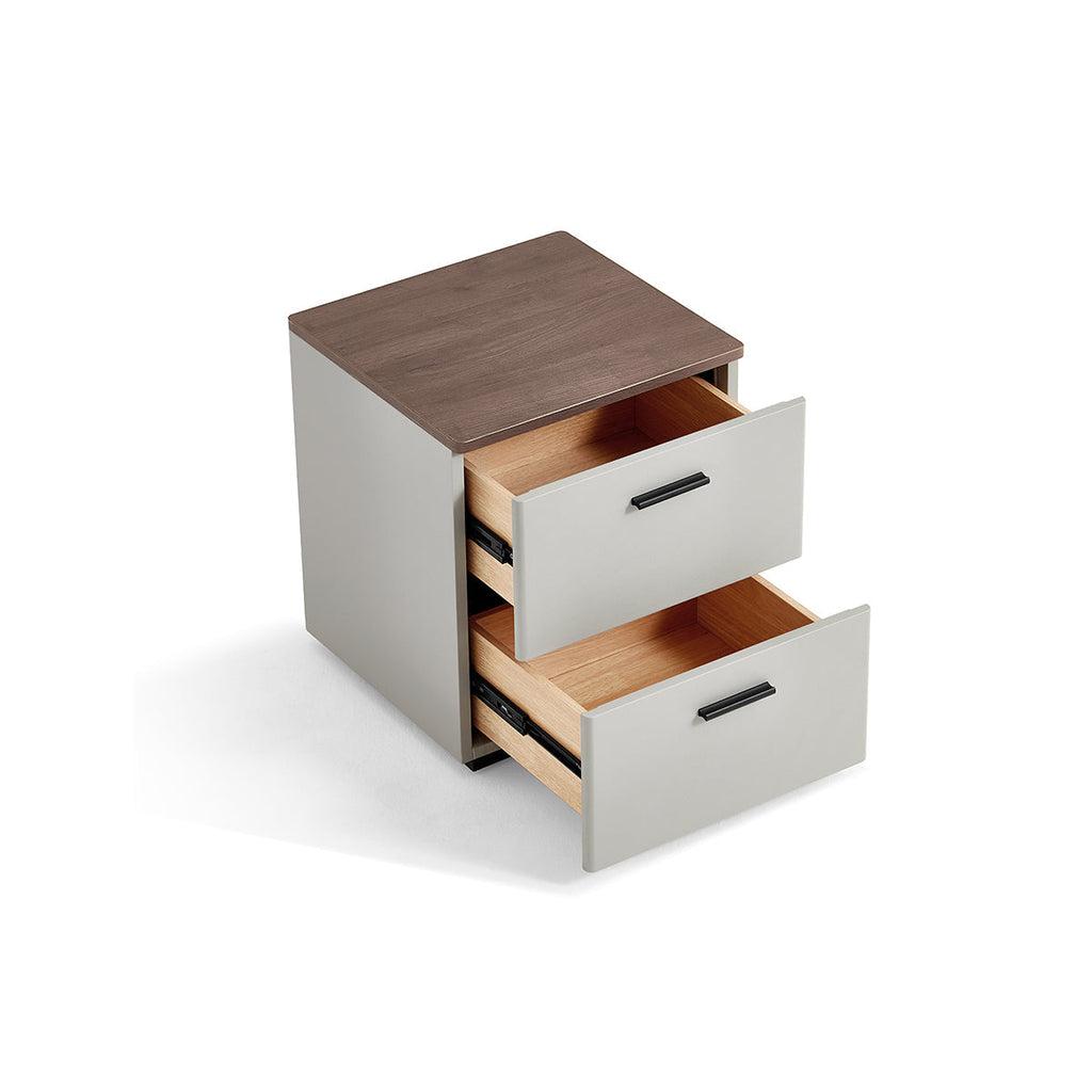 Cappuccino 2 Drawer Taupe Bedside Table