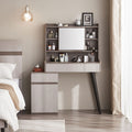 Cappuccino Taupe Dressing Table with Grey Stool Set-0