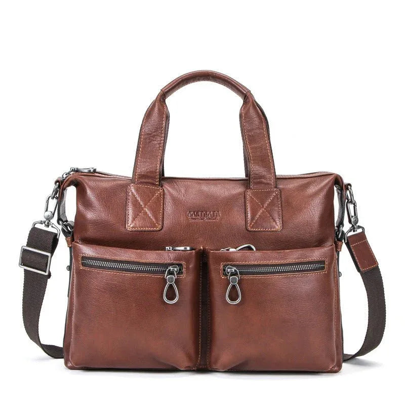 Casual Leather Briefcase Men's Computer Shoulder Bag