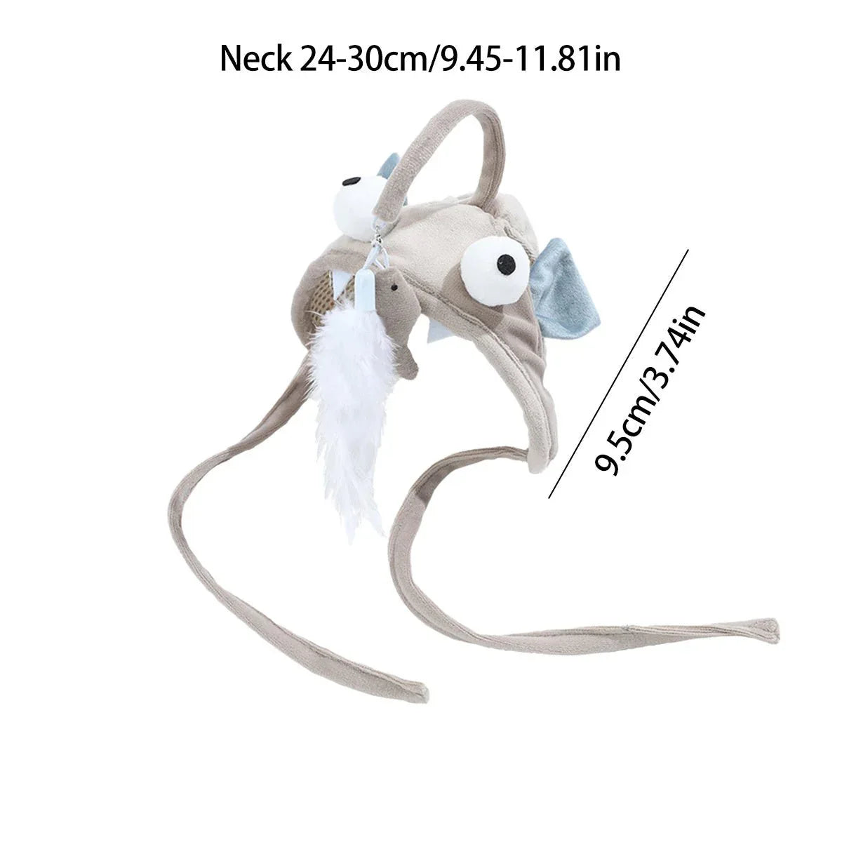 Cat Hat With Attached Feather Toy