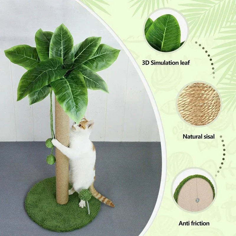 Cat Scratching Post Pole With Hanging Balls Toy