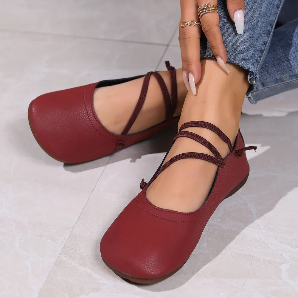 Fashion Square Toe Flats Shoes Shallow Slip-On Loafers Casual Cozy Shoes