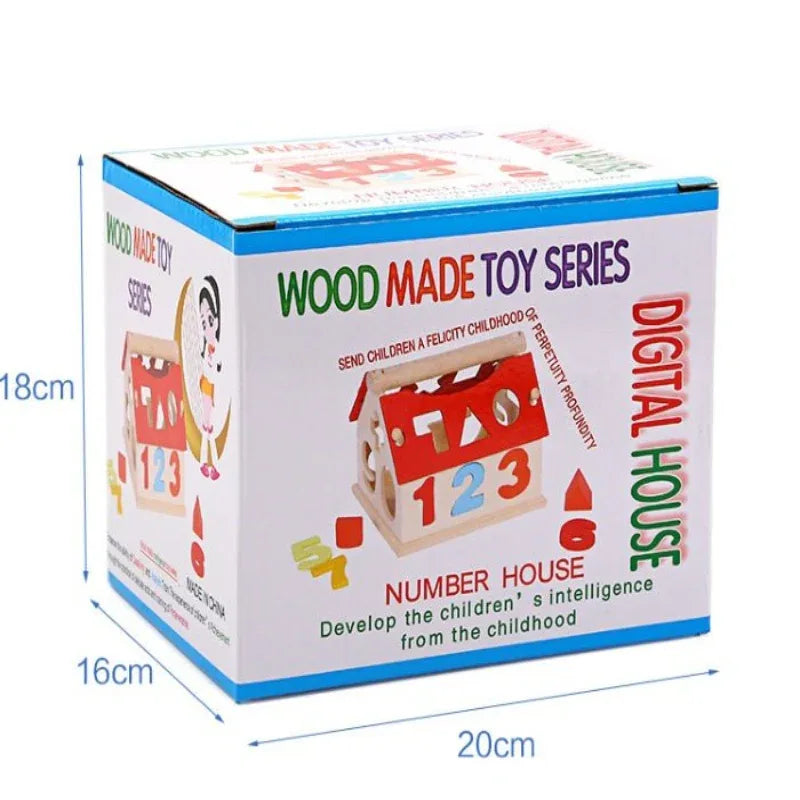 Children's Cute Wooden House Early Learning Educational Toy