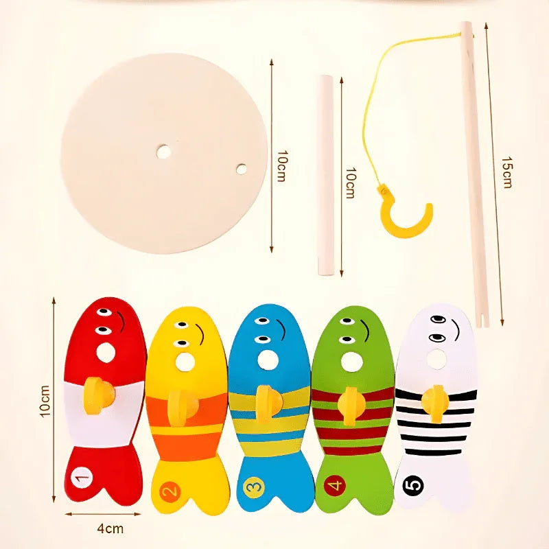 Children's Educational Creative Fishing Toys Wooden Baby Early 0-4 Years Old Childhood Teaching