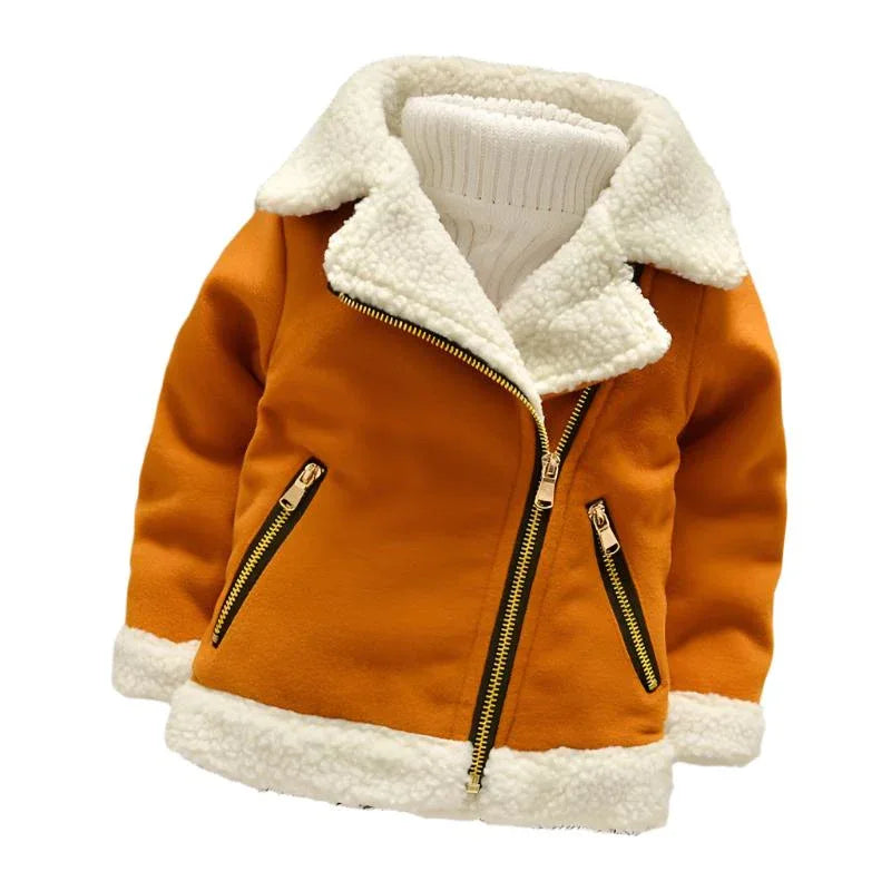 Children's Thickened Fleece Lamb Wool Coat