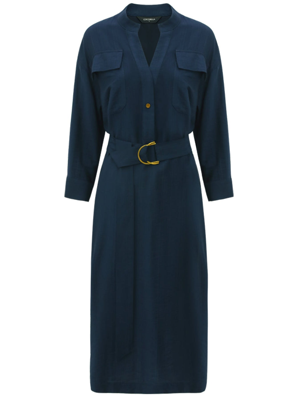 Classic Belted Navy Shirt Dress