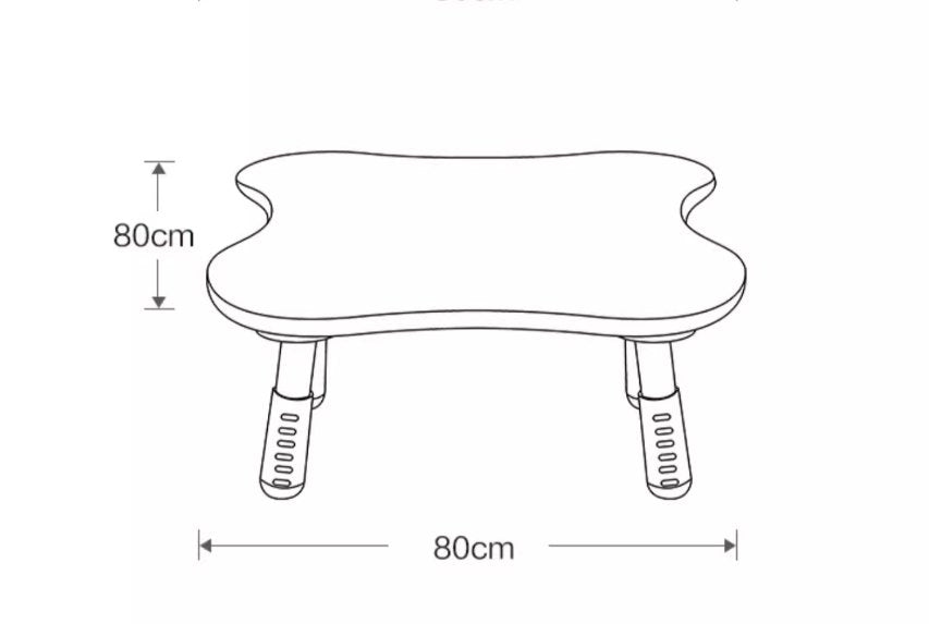 Clover Height Adjustable  Four-kid White Study Table-1
