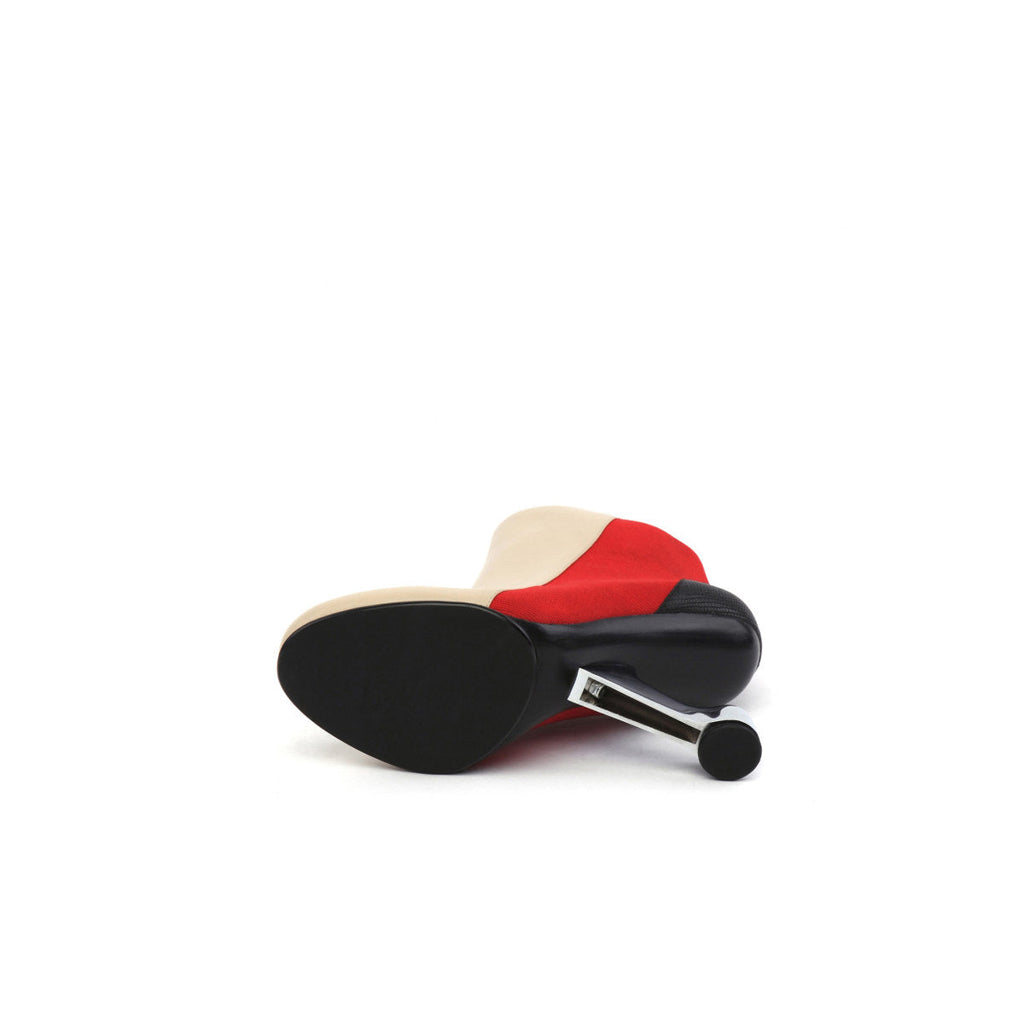 Color Block Leather Ankle Boots-4