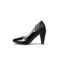 Shiny Color-Block Rhombus Heel Pumps-0