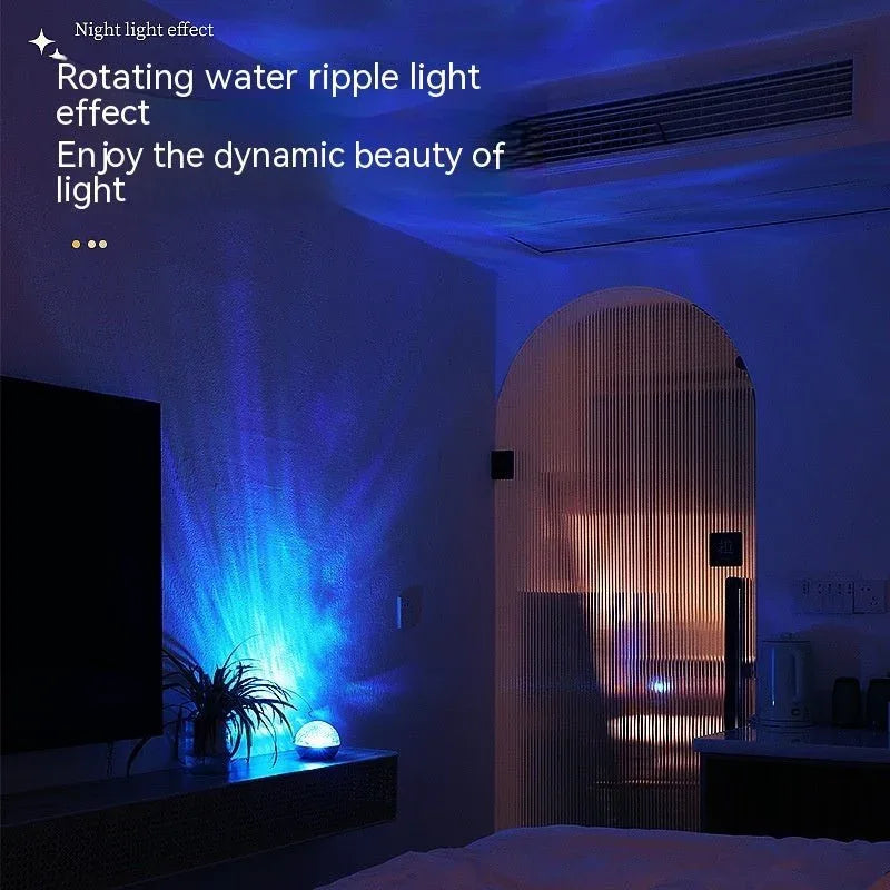 Creative Rotating Water Ripple Small Night Bedside Lamp
