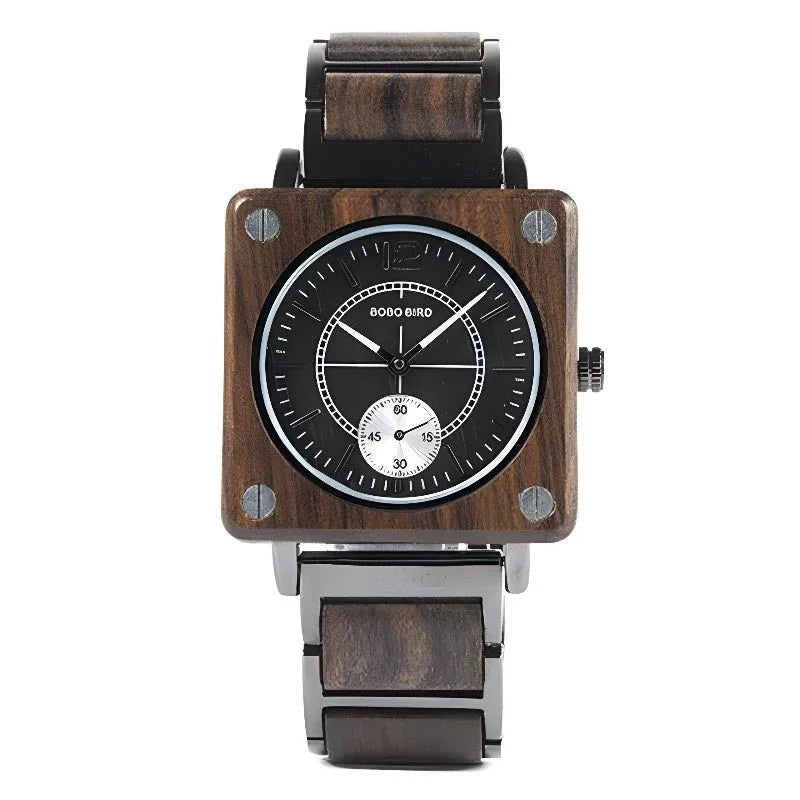 Creative Wooden Square Quartz Watch