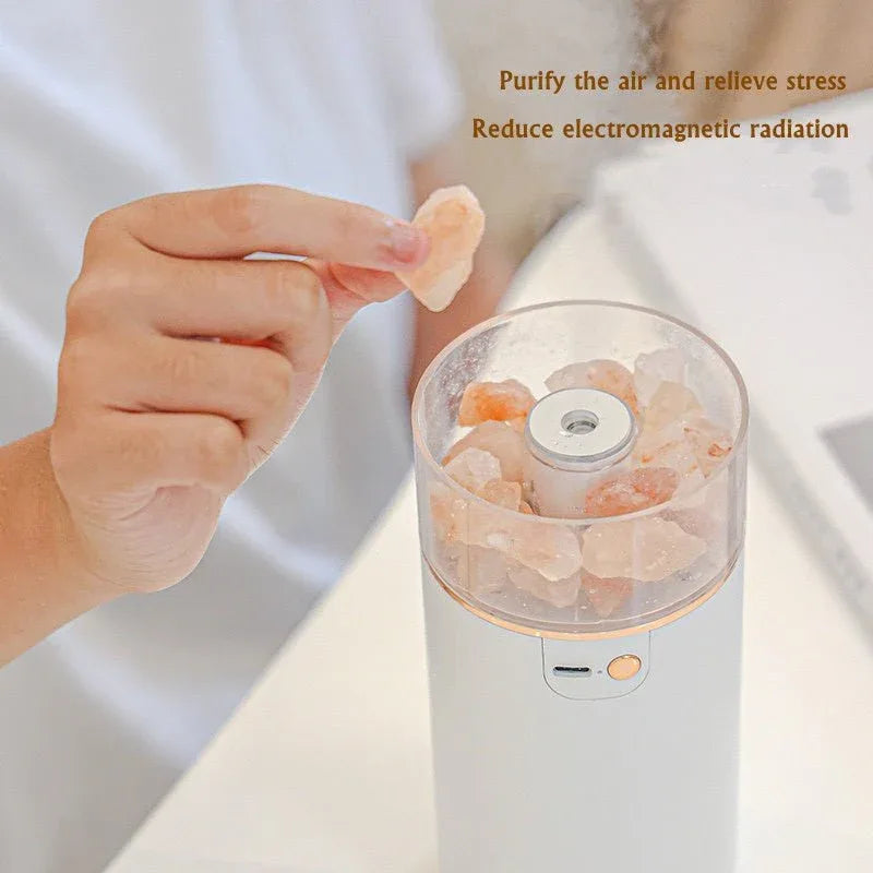 Crystal Salt Lamp Aromatherapy Bedroom Home Humidifier LED Lamp