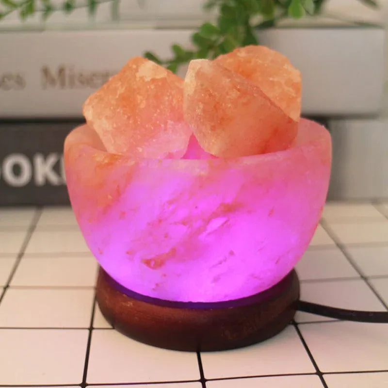 Crystal Salt Lamp LED Colorful Color Changing Decoration