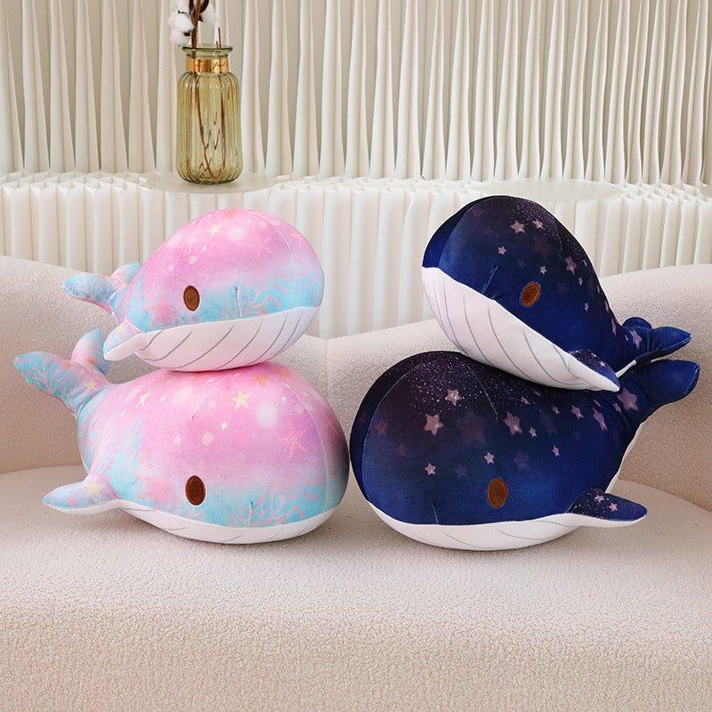 Cute Cartoon Chubby Soft And Adorable Dream Starry Sky Colorful Whale Plush Doll Pillow Stuffed Animal