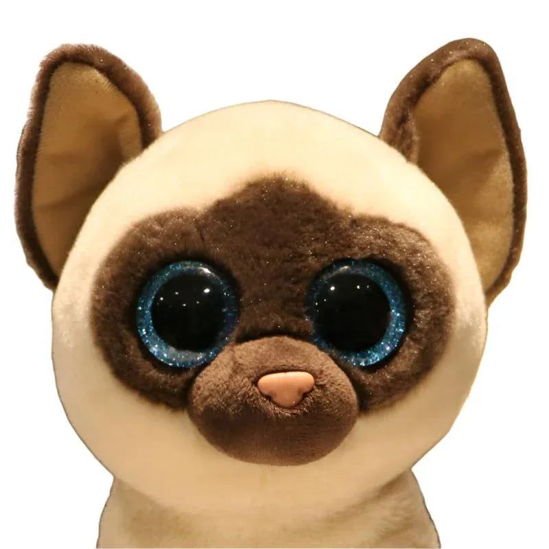 Cute Siamese Cat With Big Eyes Stuffed Animal Doll Plush Toy