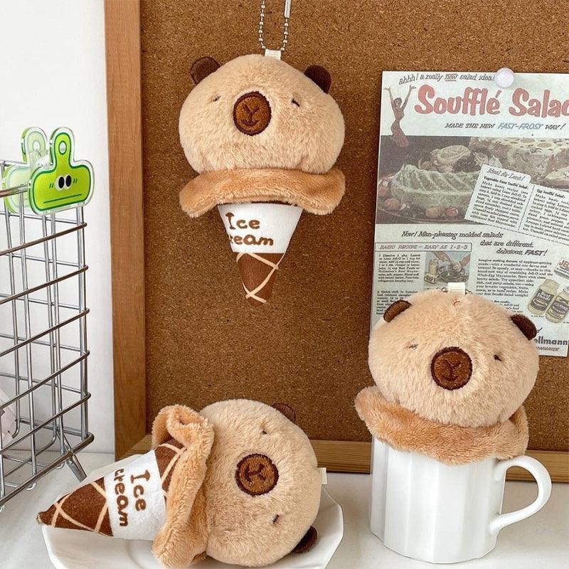 Cute Sweet Capybara Ice Cream Plush Doll Pendant Toy