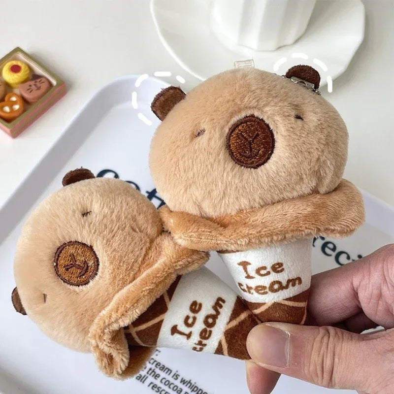 Cute Sweet Capybara Ice Cream Plush Doll Pendant Toy