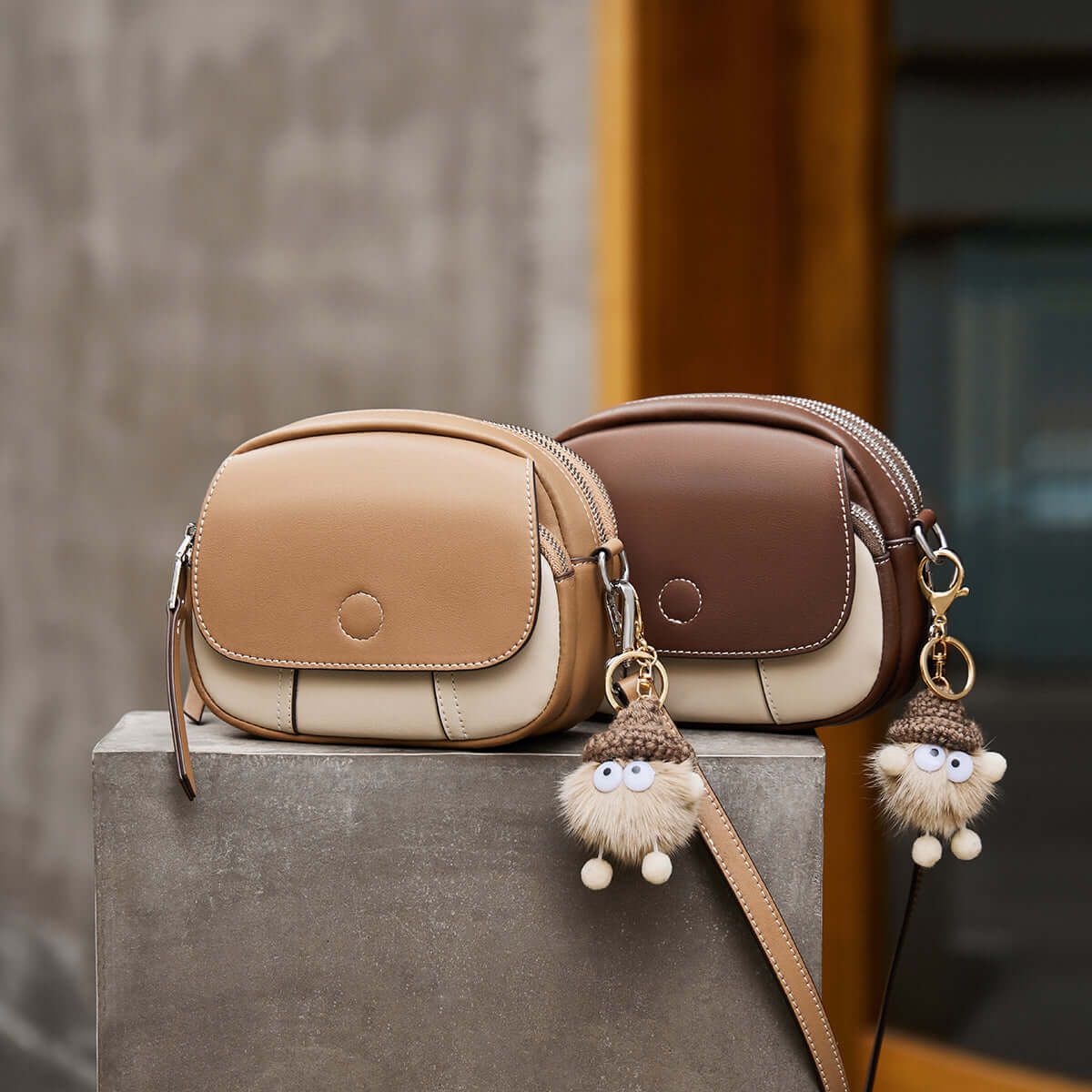 Cutesy Compact Leather Shoulder Bag-1
