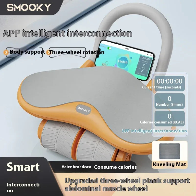 Abdominal Three-Wheel Elbow Pad Support Automatic Rebound Home Fitness Equipment