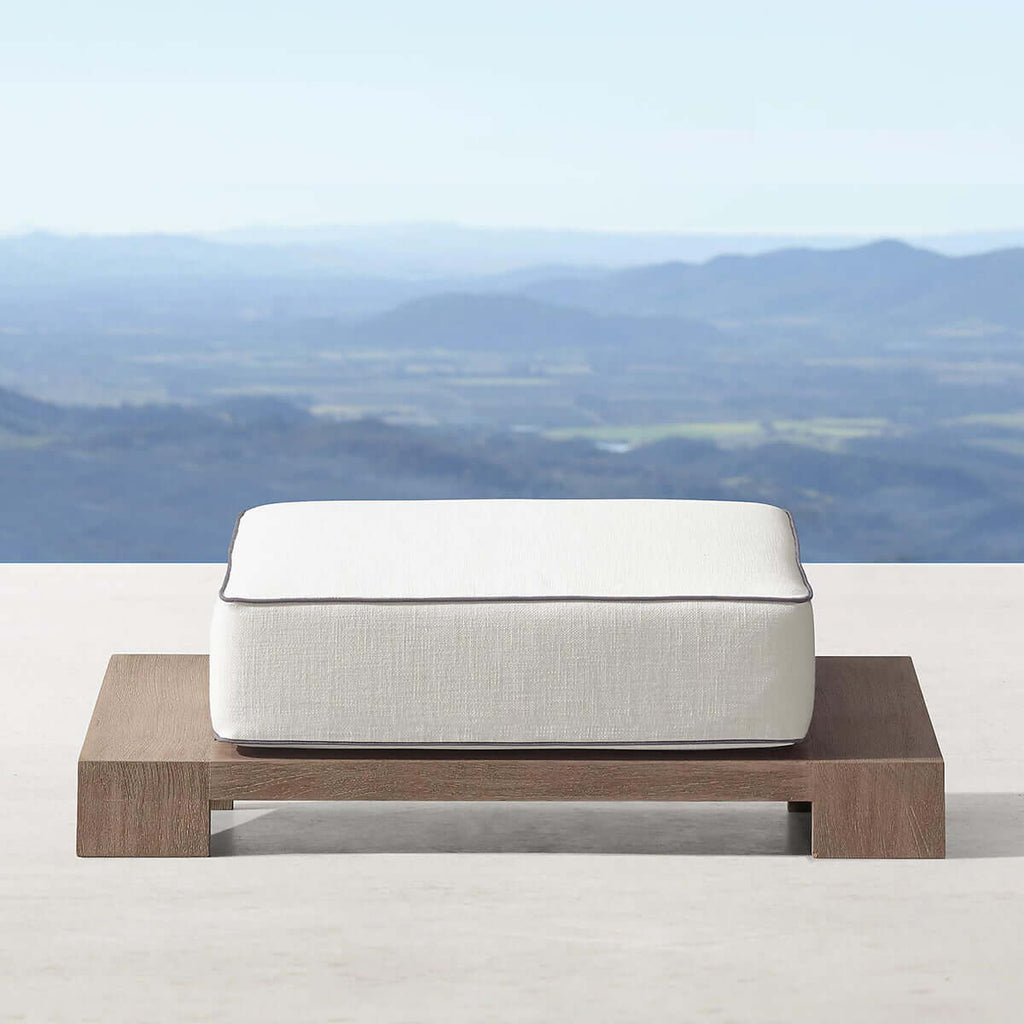Denton Outdoor Teak Ottoman-0