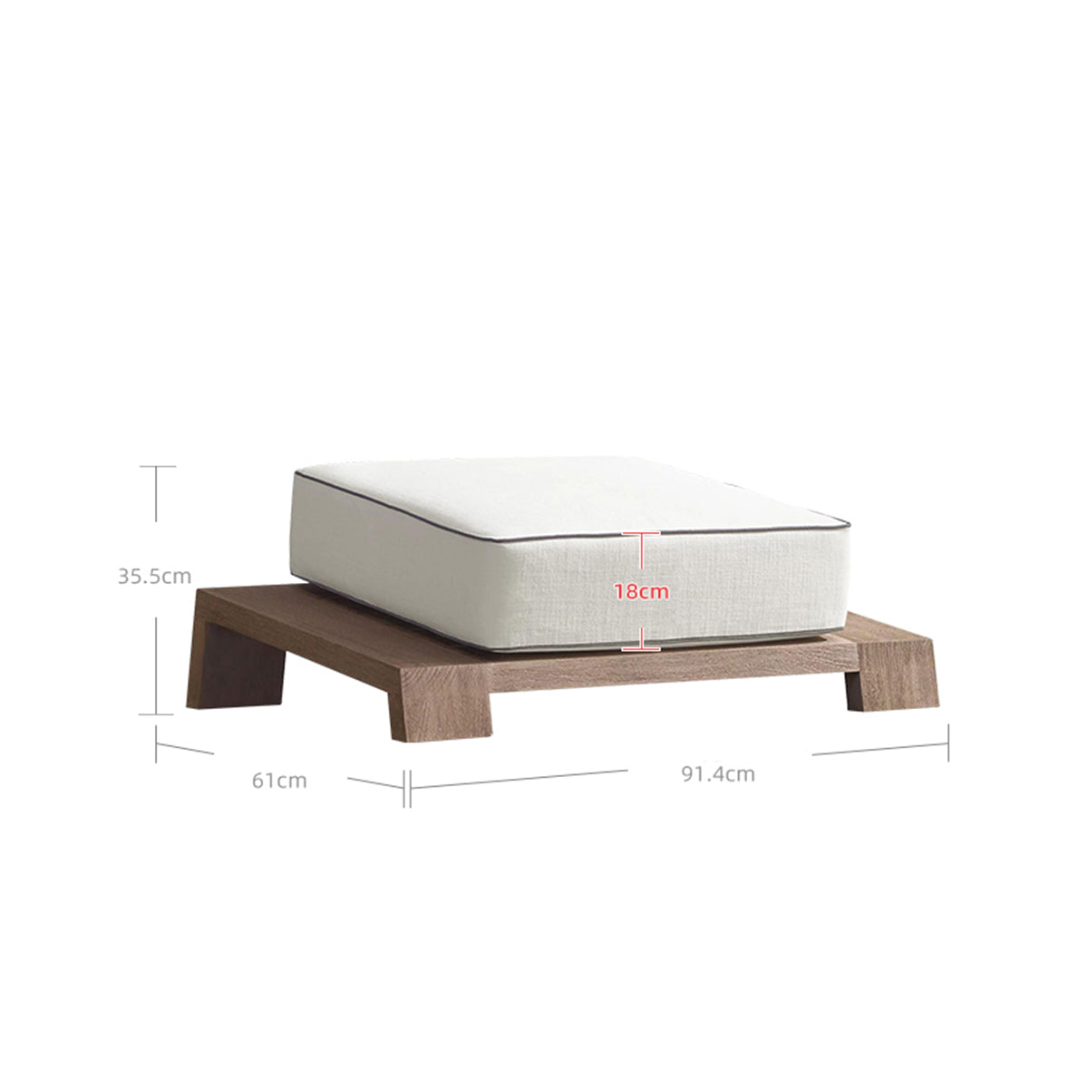 Denton Outdoor Teak Ottoman-4
