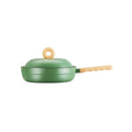 Donut Lightweight 28cm Green Non-stick Enamel-coated Frying Pan - A Dash of Girlish Delight-0