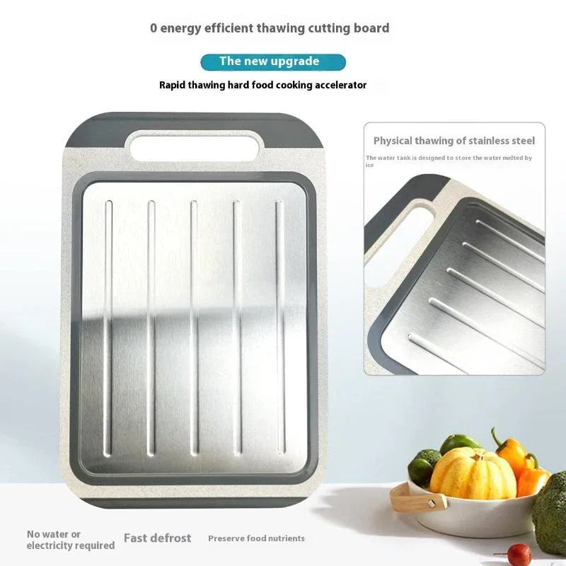 Double Sided 304 Stainless Steel Kitchen Defrosting Cutting Board