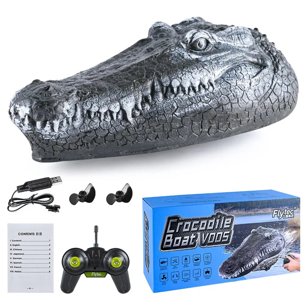 Simulated Crocodile Head Remote-Controlled Water Boat Toy