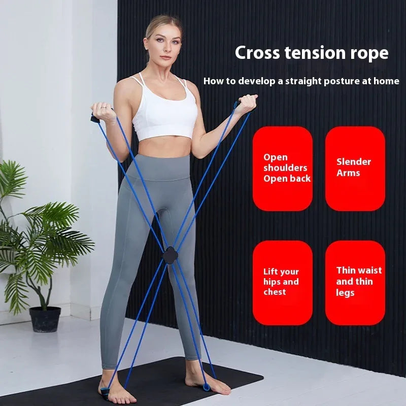 Versatile Eight Character Puller Resistance Band For Exercise And Fitness