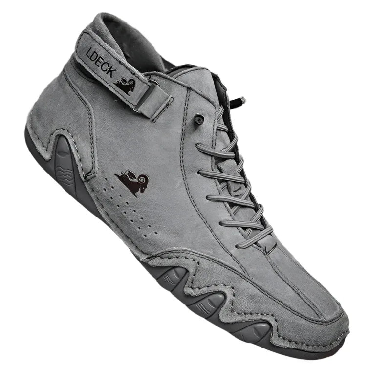 Men Ankle Boots Autumn Winter Suede Velcro Shoes Fashion Lace-up Sneakers