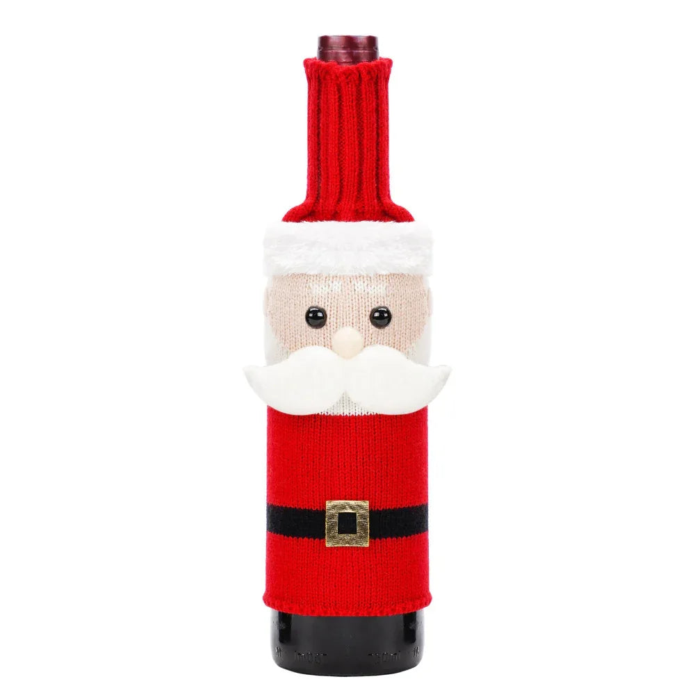 Christmas Decorations Knitted Bottle Covers