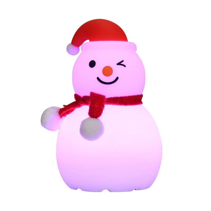 Christmas Snowman Night Light Silicone Bluetooth Audio Small Night Lamp