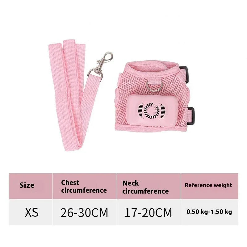 Electric Cooling Air Conditioner Pet Dog Harness With 120cm Rope Leash Pet Supplies