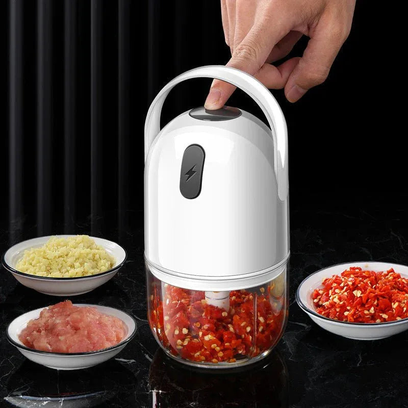 Electric Food Masher Slicer Household Garlic Press